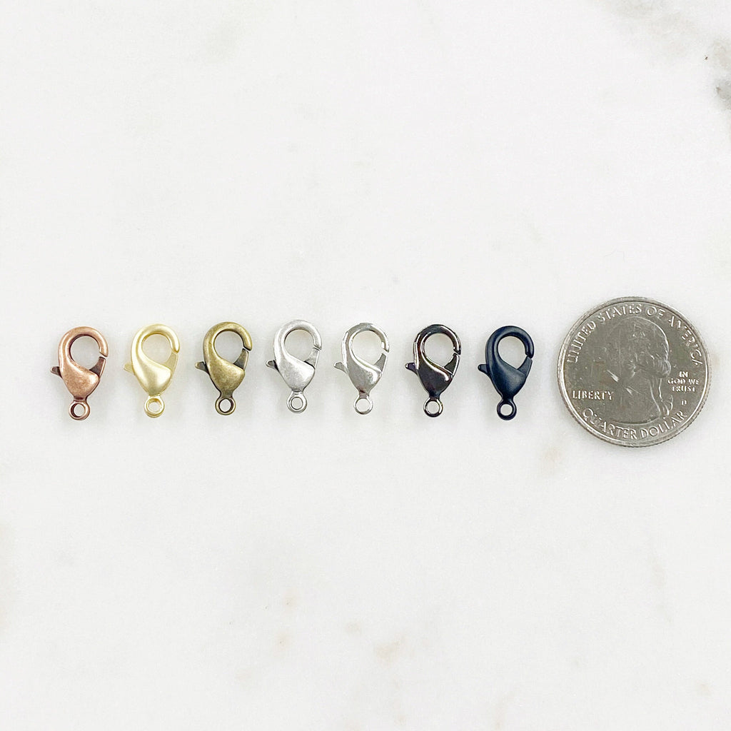 Brass 15mm Rounded Lobster Clasp Choose Your Style Clasp (10pc)