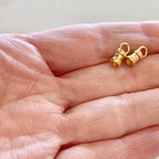Gold Plated 5 Sets- 10 Pieces 3mm Leather Cord or Chain Crimp End (10pc)