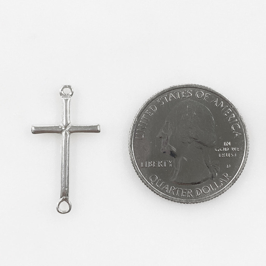Sterling Silver 26mm Horizontal Cross Connector Link Charm
