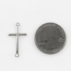 Sterling Silver 26mm Horizontal Cross Connector Link Charm