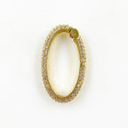 Gold Plated Oval Shaped CZ Covered Push Gate Clasp