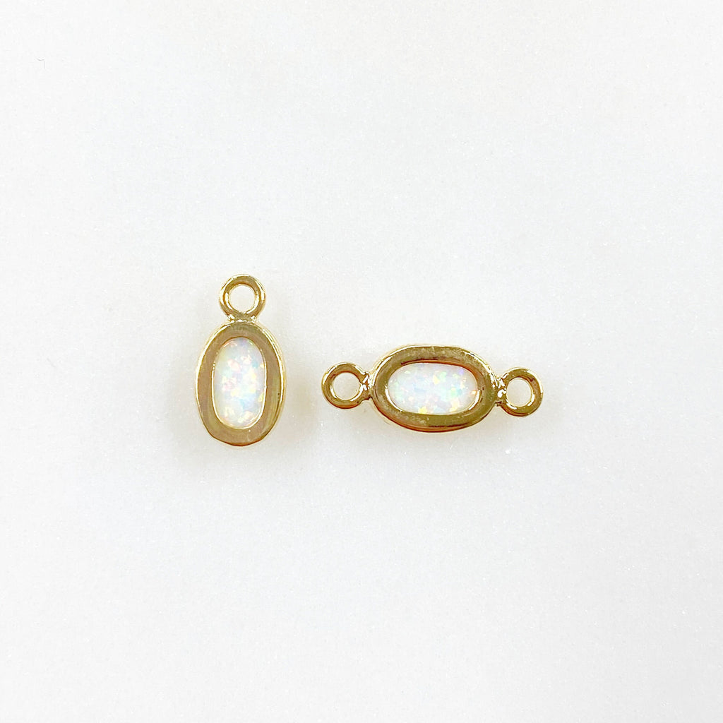 Gold Plated 16K Opal Pendant Charm Choose Your Style Single Loop
