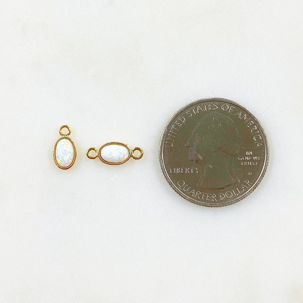 Gold Plated 16K Opal Pendant Charm Choose Your Style Single Loop