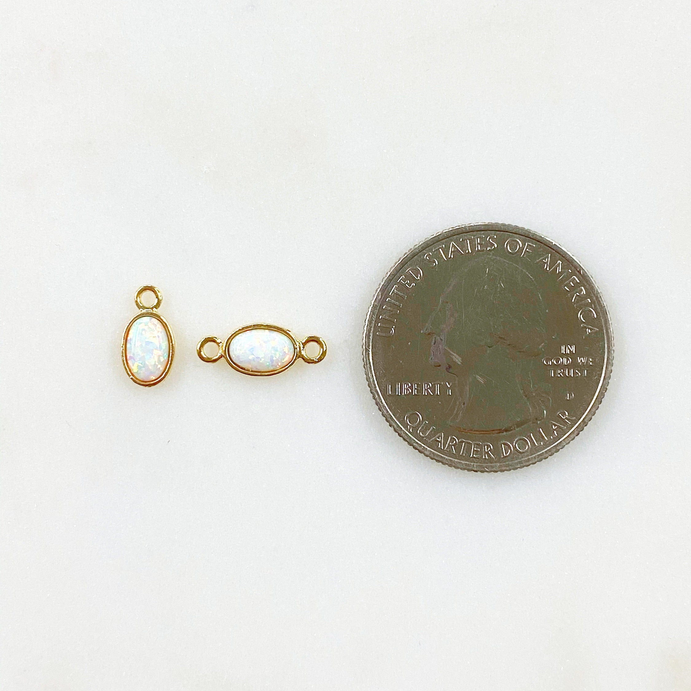 Gold Plated 16K Opal Pendant Charm Choose Your Style Single Loop