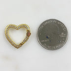 20 Mm Gold Plated Heart Shaped CZ Covered Push Gate Clasp