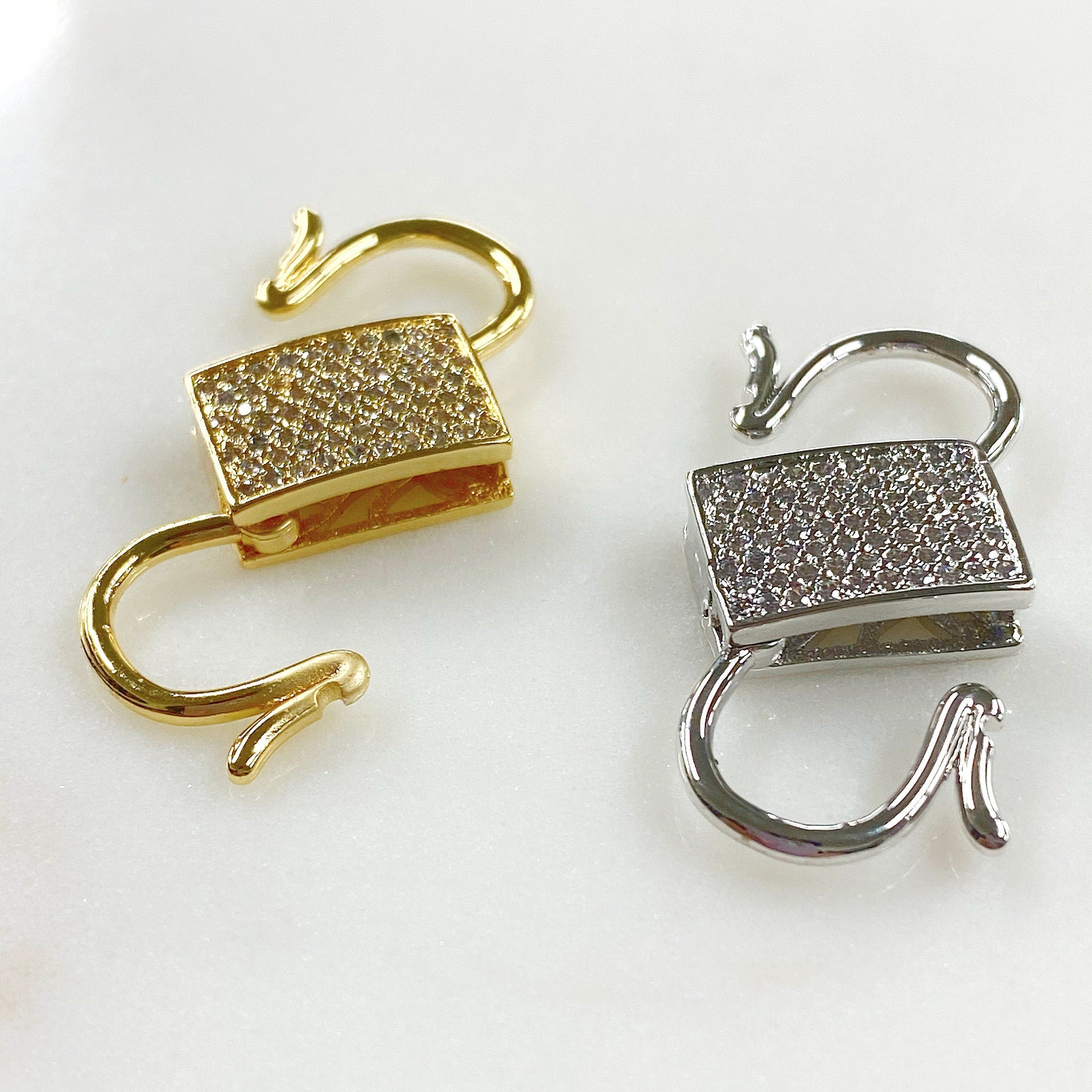 25mmx19mm Brass Clicker Clasp Gold or Silver Plated Clasp Findings