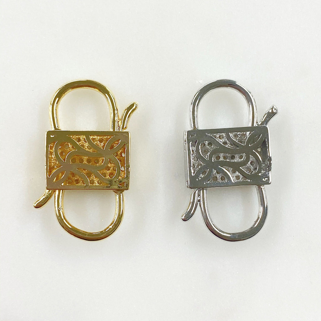 25mmx19mm Brass Clicker Clasp Gold or Silver Plated Clasp Findings