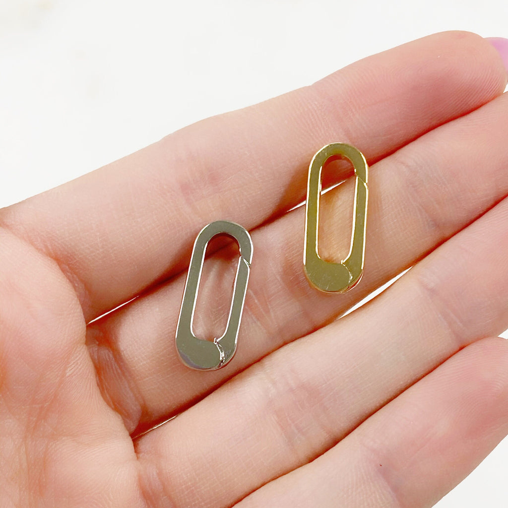 18mmx9mm Base Metal U Shaped Push Gate Clasp Gold or Silver Clasp