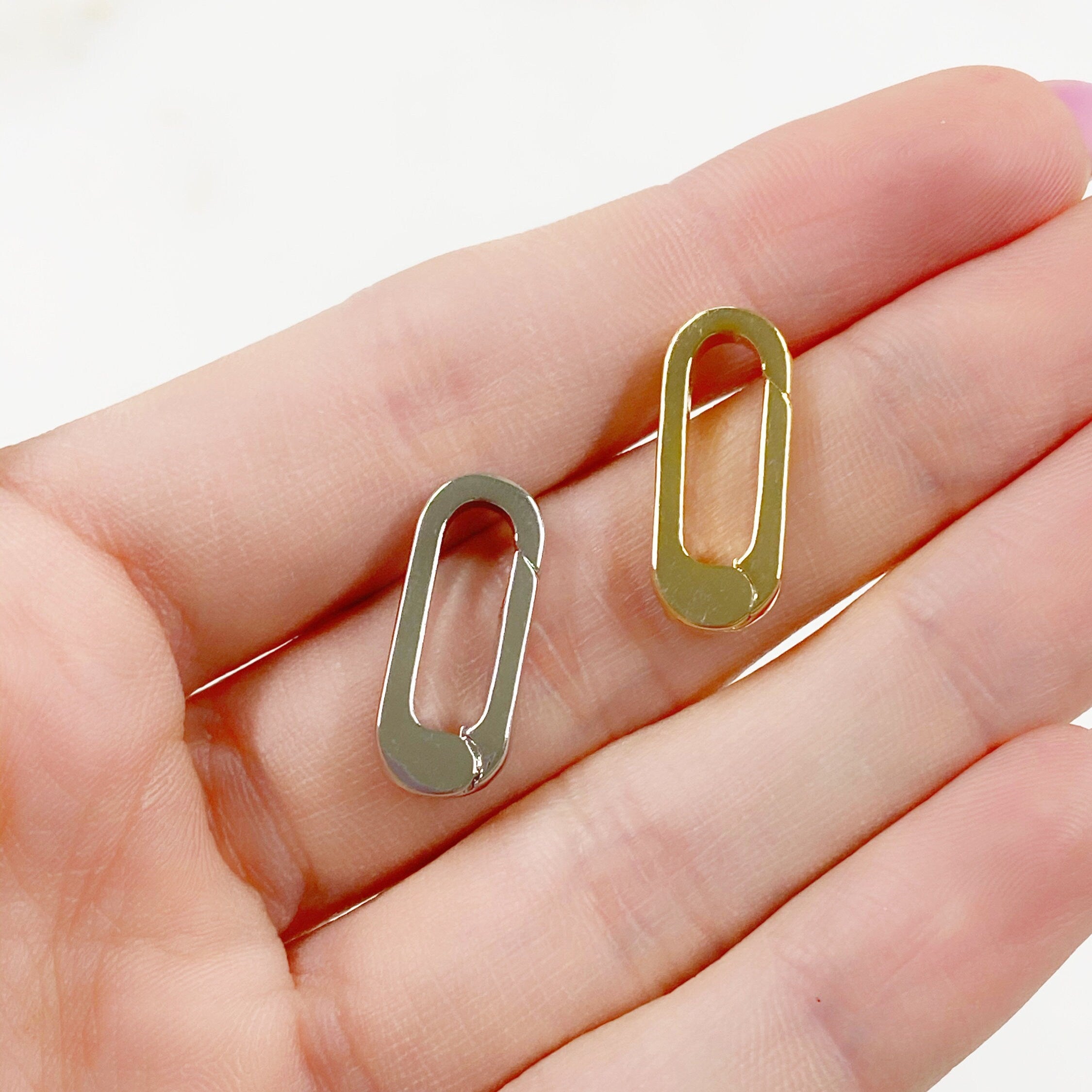18mmx9mm Base Metal U Shaped Push Gate Clasp Gold or Silver Clasp
