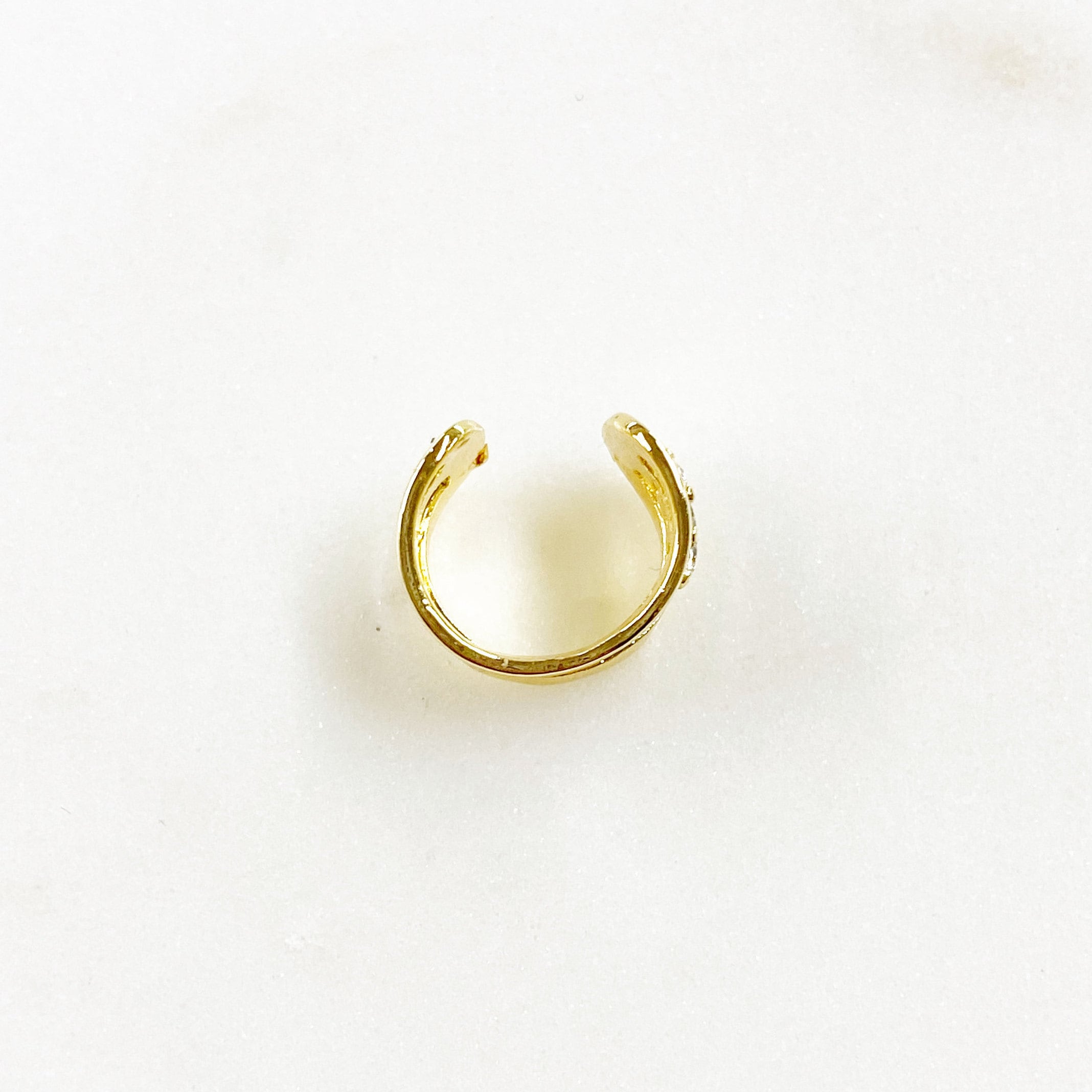 11mmx7mm Gold Plated Ear Cuff CZ Side Detail Lined Cuff