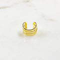 11mmx7mm Gold Plated Ear Cuff CZ Side Detail Lined Cuff