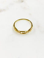 Vermeil Thin Chain Ring Size 7 Stackable Band Ring Ready