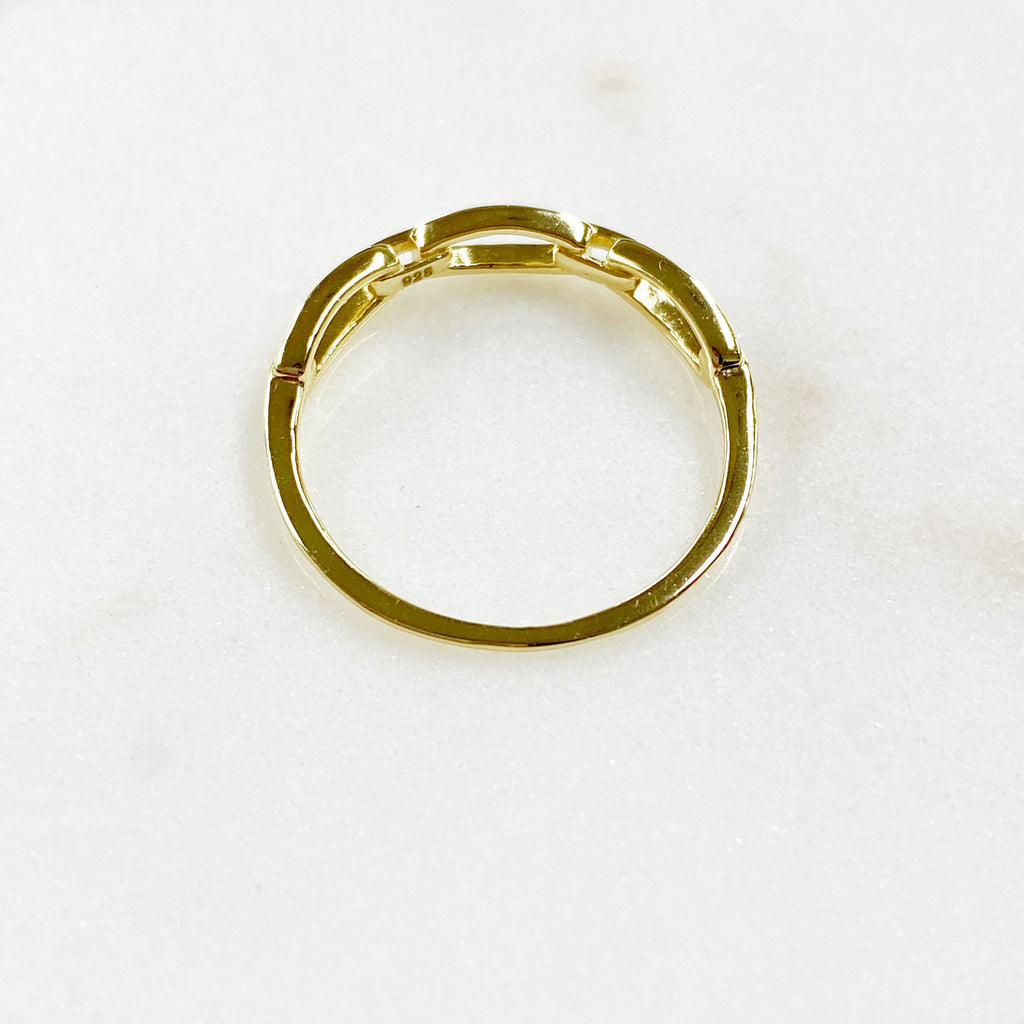 Vermeil Thin Chain Ring Size 7 Stackable Band Ring Ready