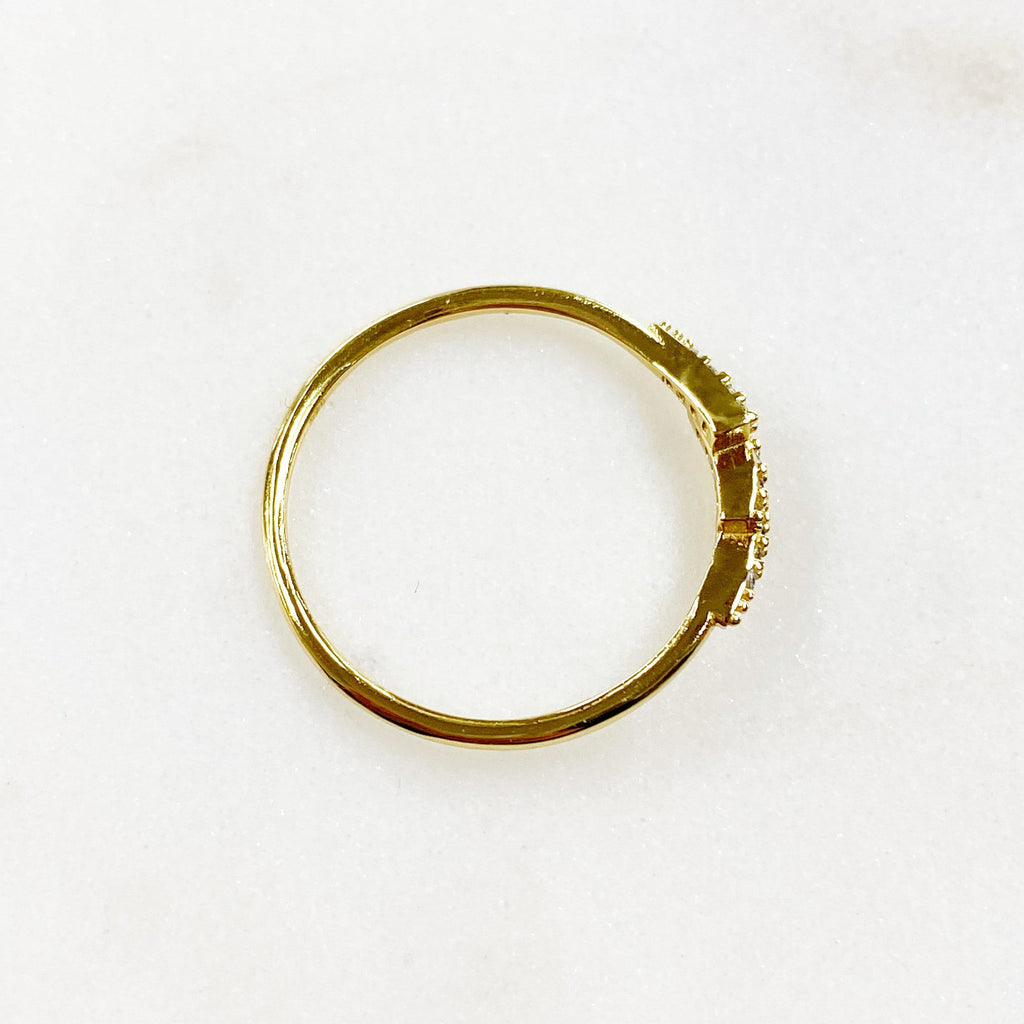 Vermeil Lightning Bolt CZ Ring Size 7 Thin Stackable Rings