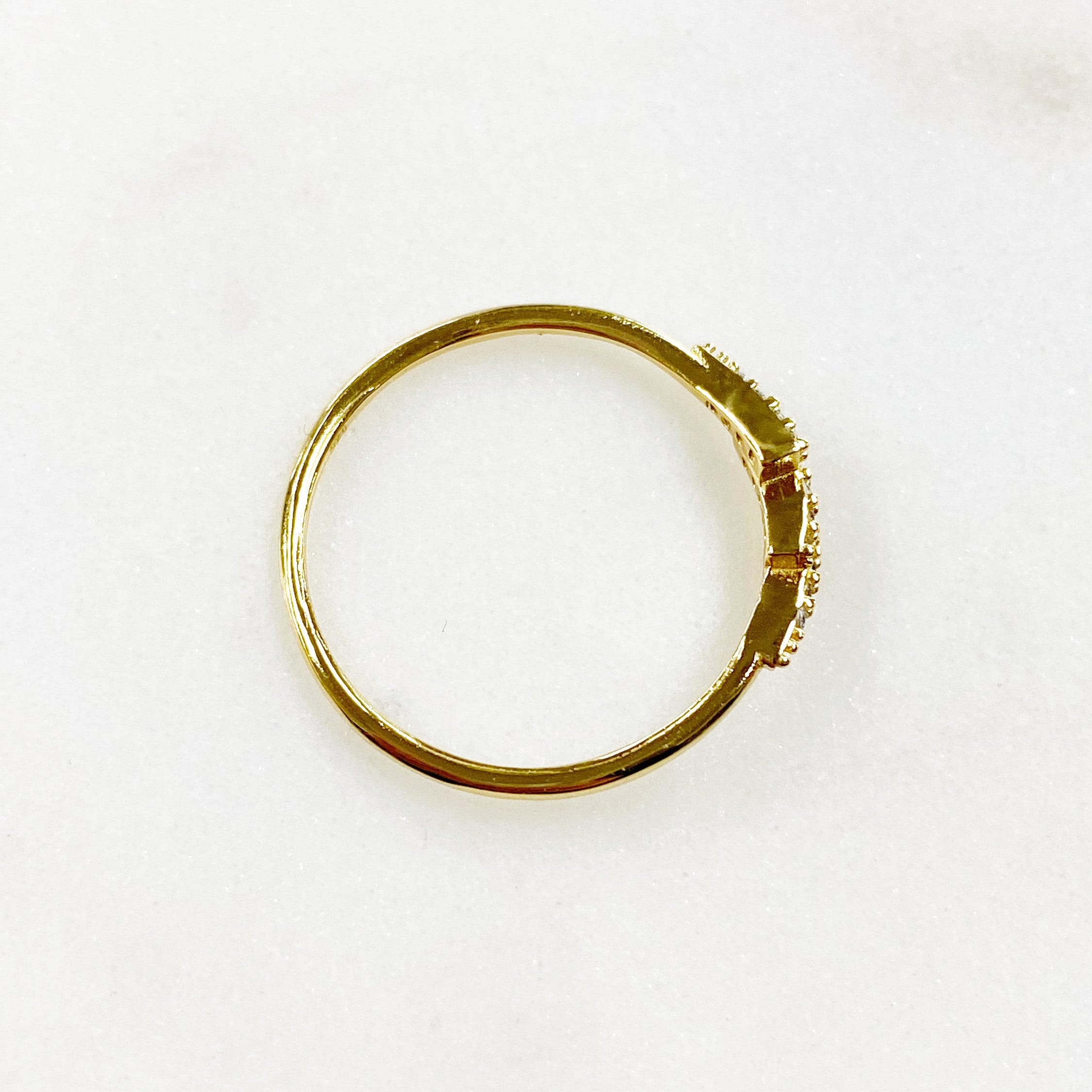 Vermeil Lightning Bolt CZ Ring Size 7 Thin Stackable Rings