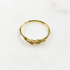 Vermeil Lightning Bolt CZ Ring Size 7 Thin Stackable Rings