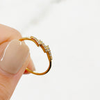Vermeil Lightning Bolt CZ Ring Size 7 Thin Stackable Rings