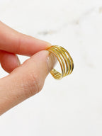 Vermeil Multi Band Vintage Inspired Ring Size 7 Ready to Wear