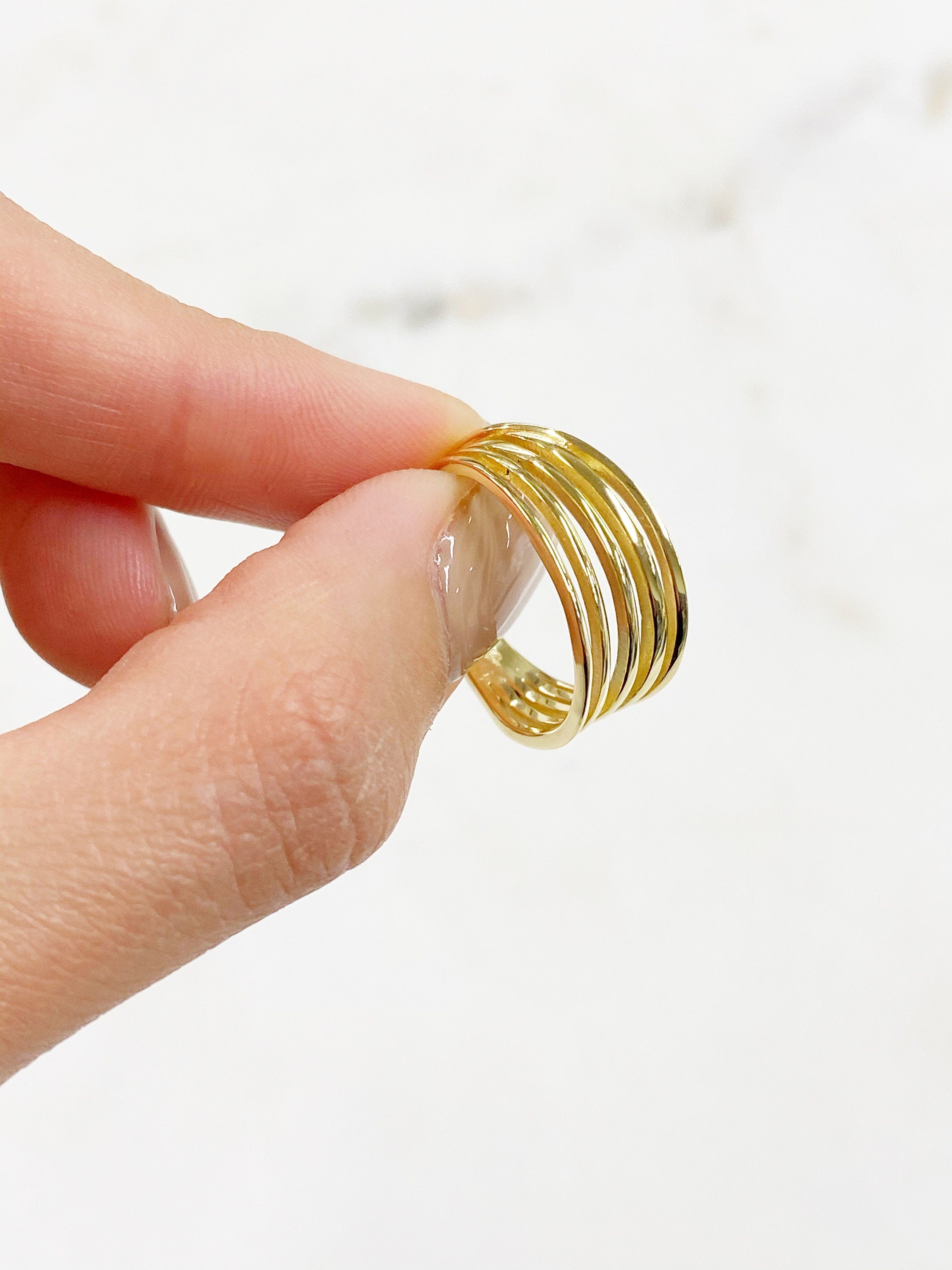 Vermeil Multi Band Vintage Inspired Ring Size 7 Ready to Wear