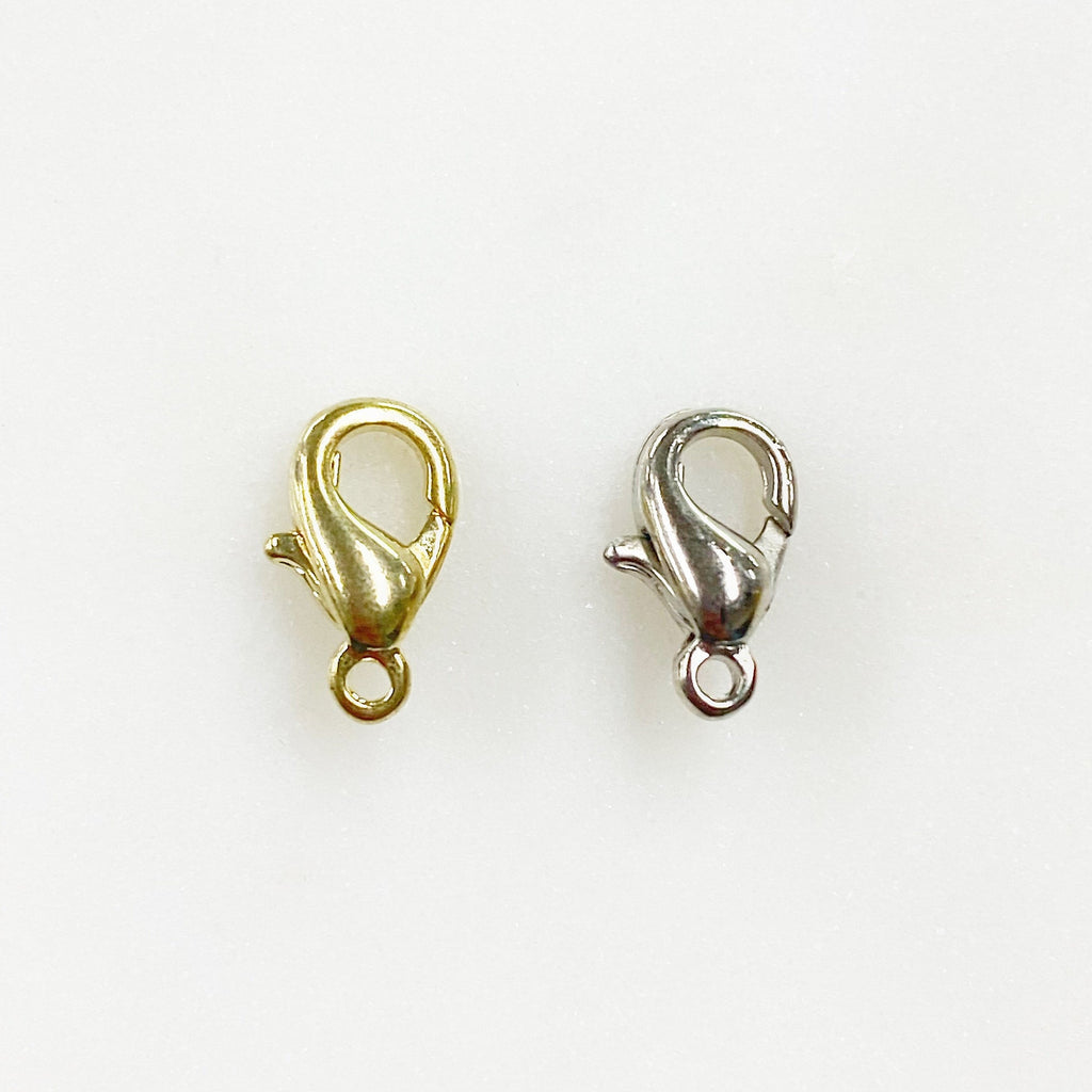 Brass 10mm Rounded Lobster Clasp Choose Your Style Gold (10pc)