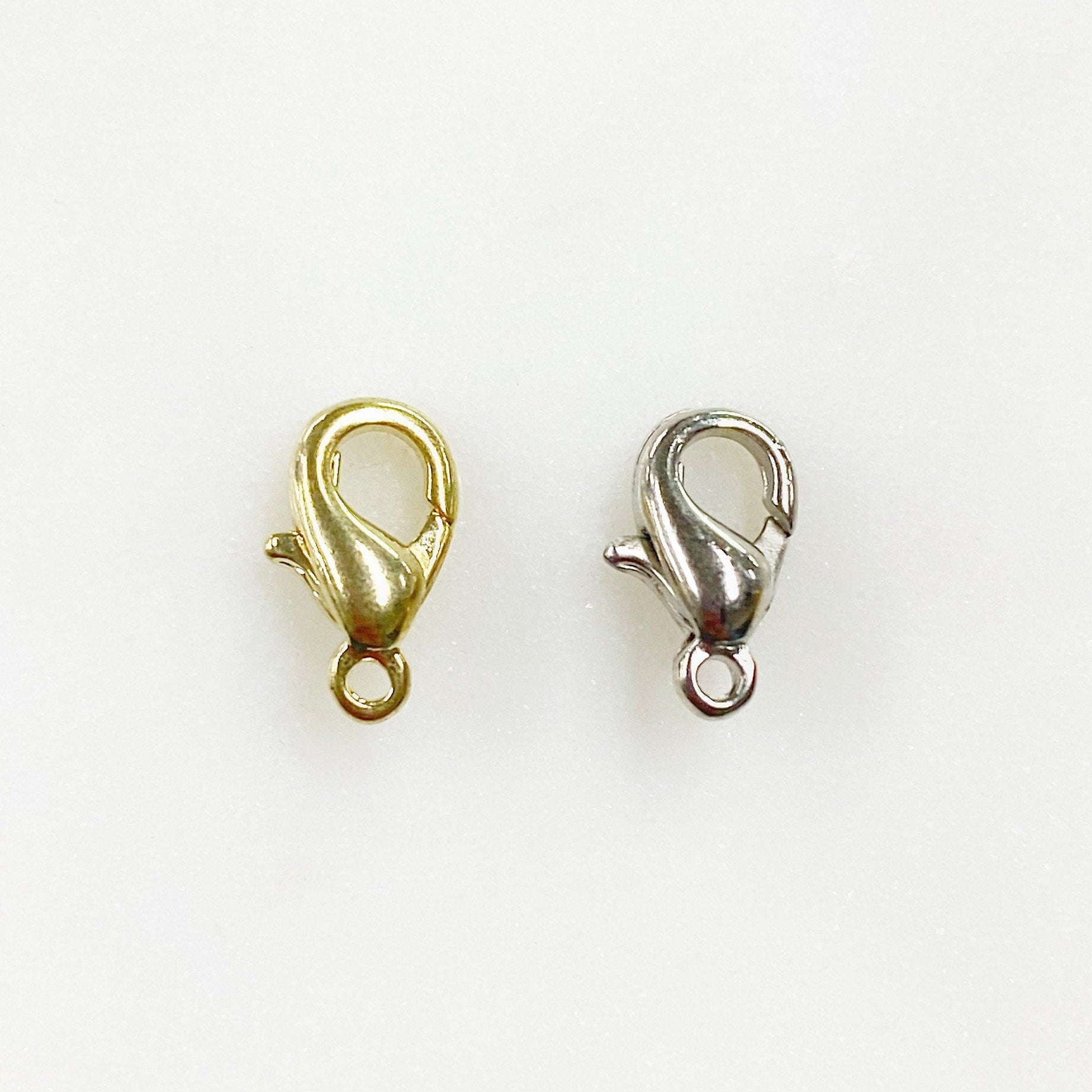 Brass 10mm Rounded Lobster Clasp Choose Your Style Gold (10pc)