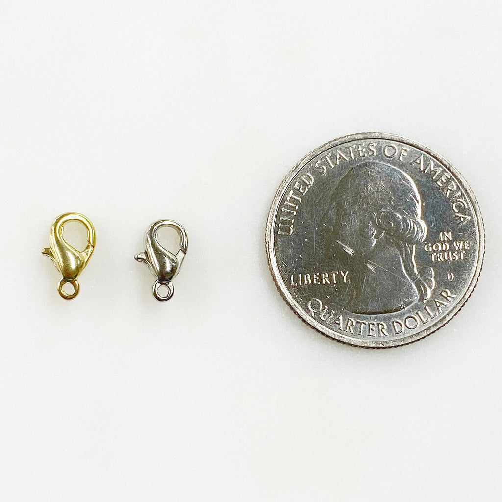 Brass 10mm Rounded Lobster Clasp Choose Your Style Gold (10pc)