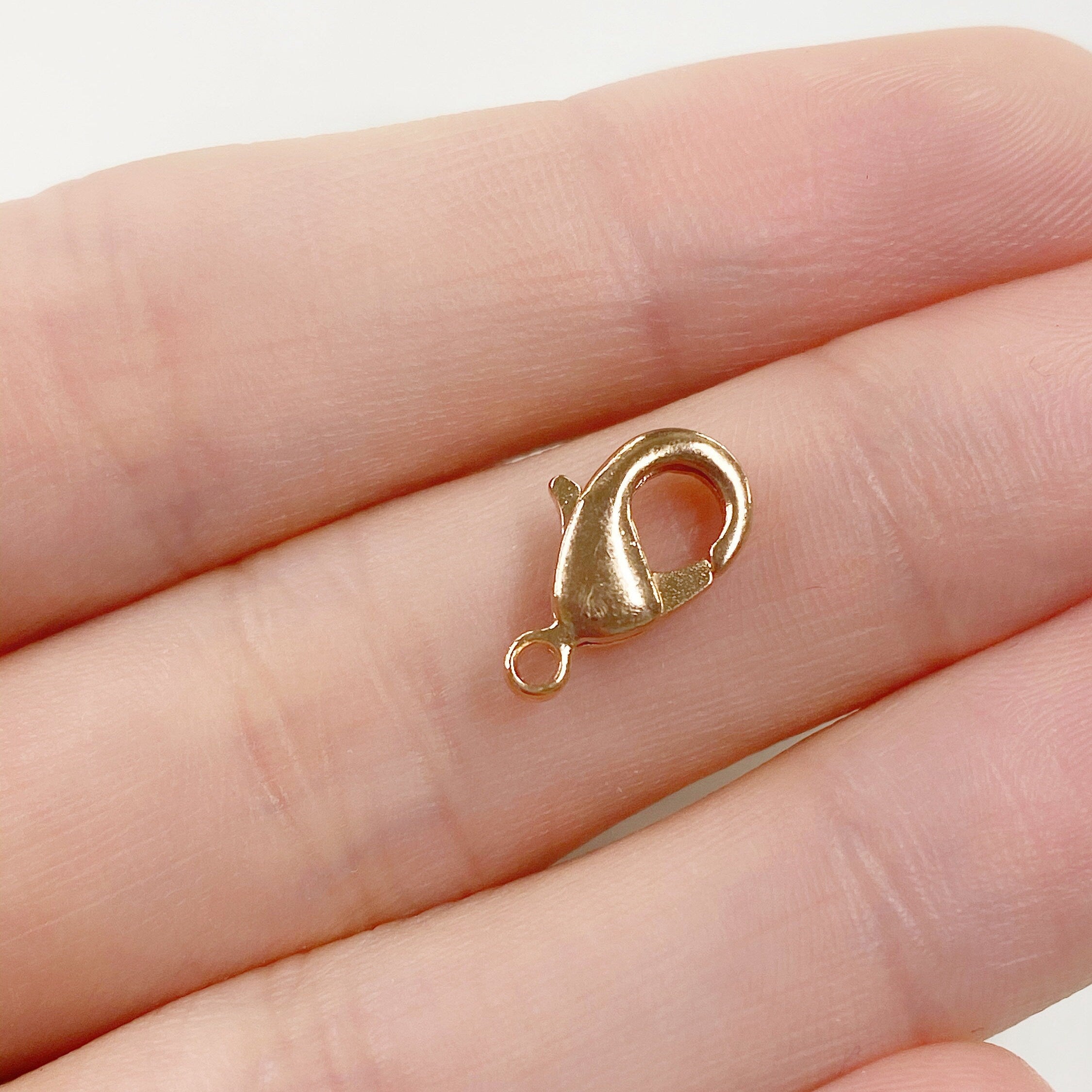 Gold Plated or Brass Rose Rounded Lobster Clasp 12mm Clasp (10pc)