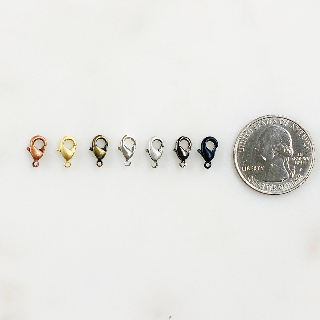 Brass 9mm Rounded Lobster Clasp Choose Your Style Clasp (10pc)