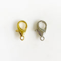 Brass 15mm Rounded Lobster Clasp Gold or Silver Clasp Findings (10pc)