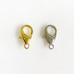 Brass 15mm Rounded Lobster Clasp Gold or Silver Clasp Findings (10pc)