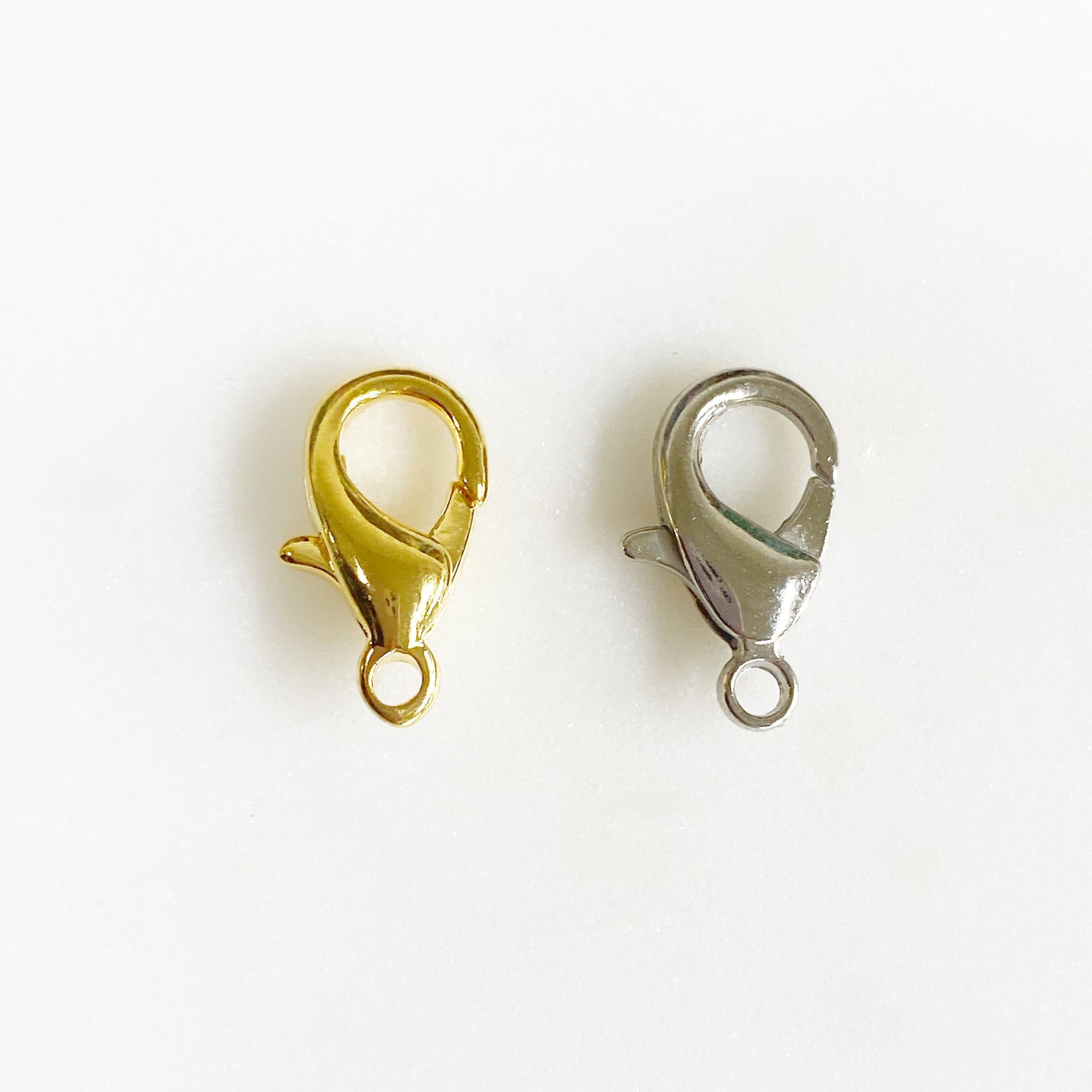 Brass 15mm Rounded Lobster Clasp Gold or Silver Clasp Findings (10pc)