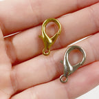 Brass 19mm Rounded Lobster Clasp Gold or Silver Clasp Findings (10pc)