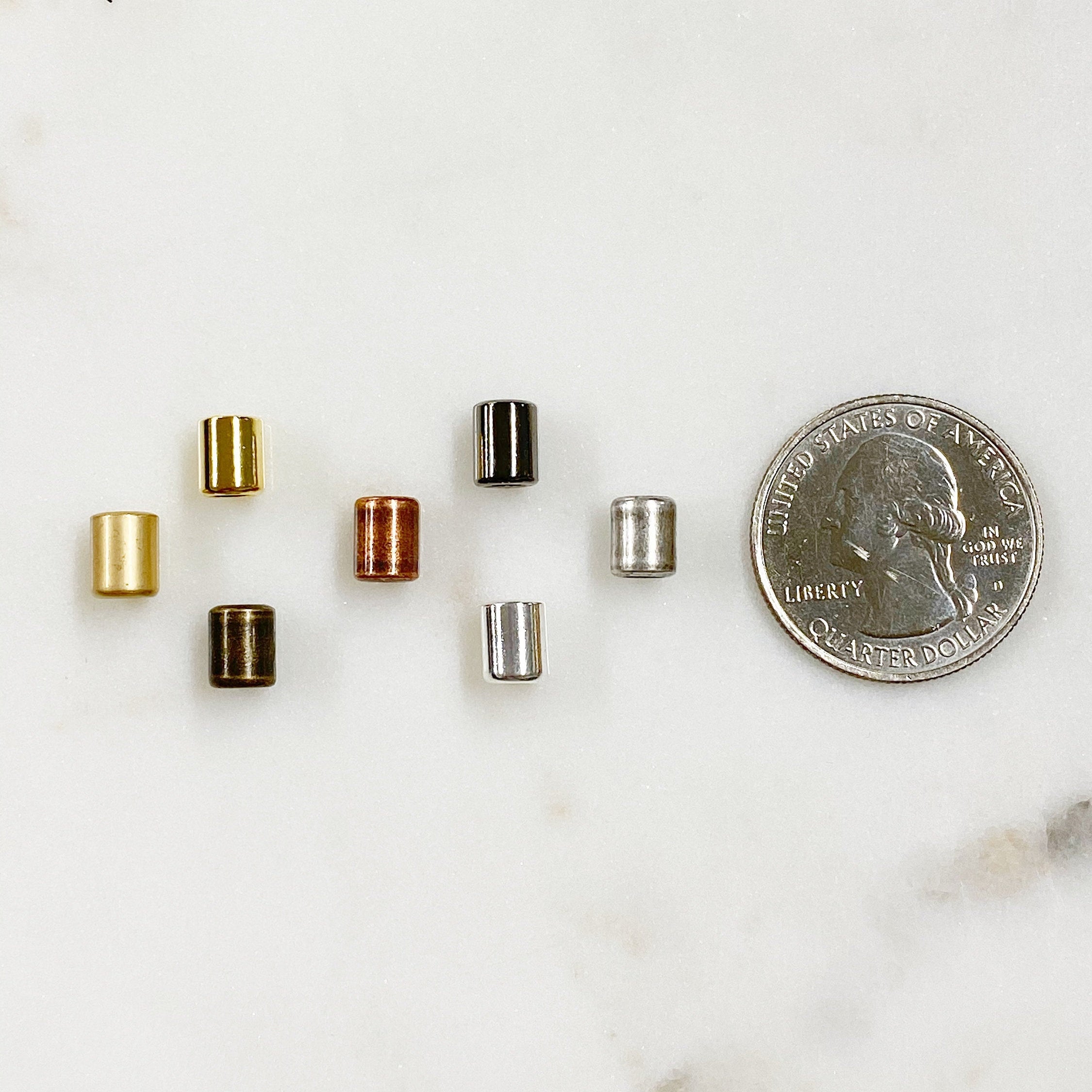 Brass String on Tube Clasp 4mmx5mm Clasp Findings (5pc)