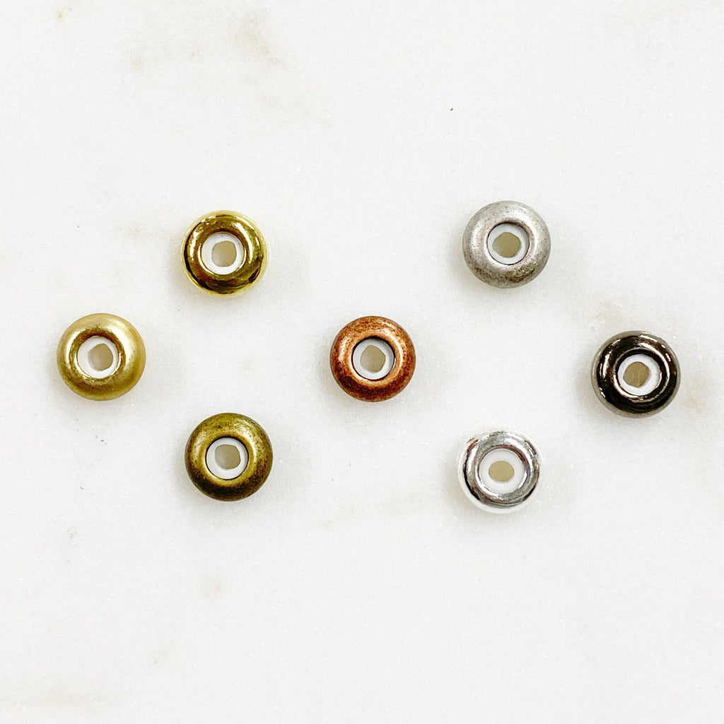 Brass String on Round Clasp 8mm x 4mm Clasp Findings (5pc)