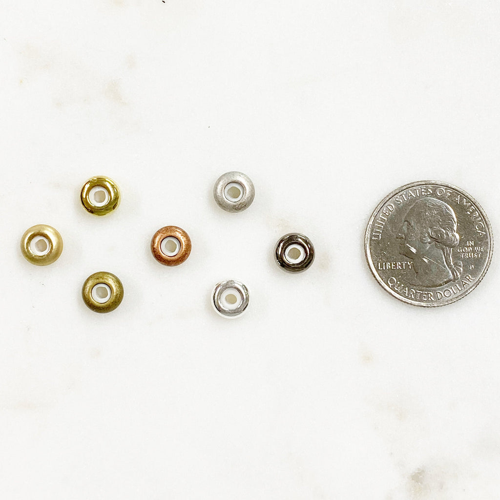 Brass String on Round Clasp 8mm x 4mm Clasp Findings (5pc)