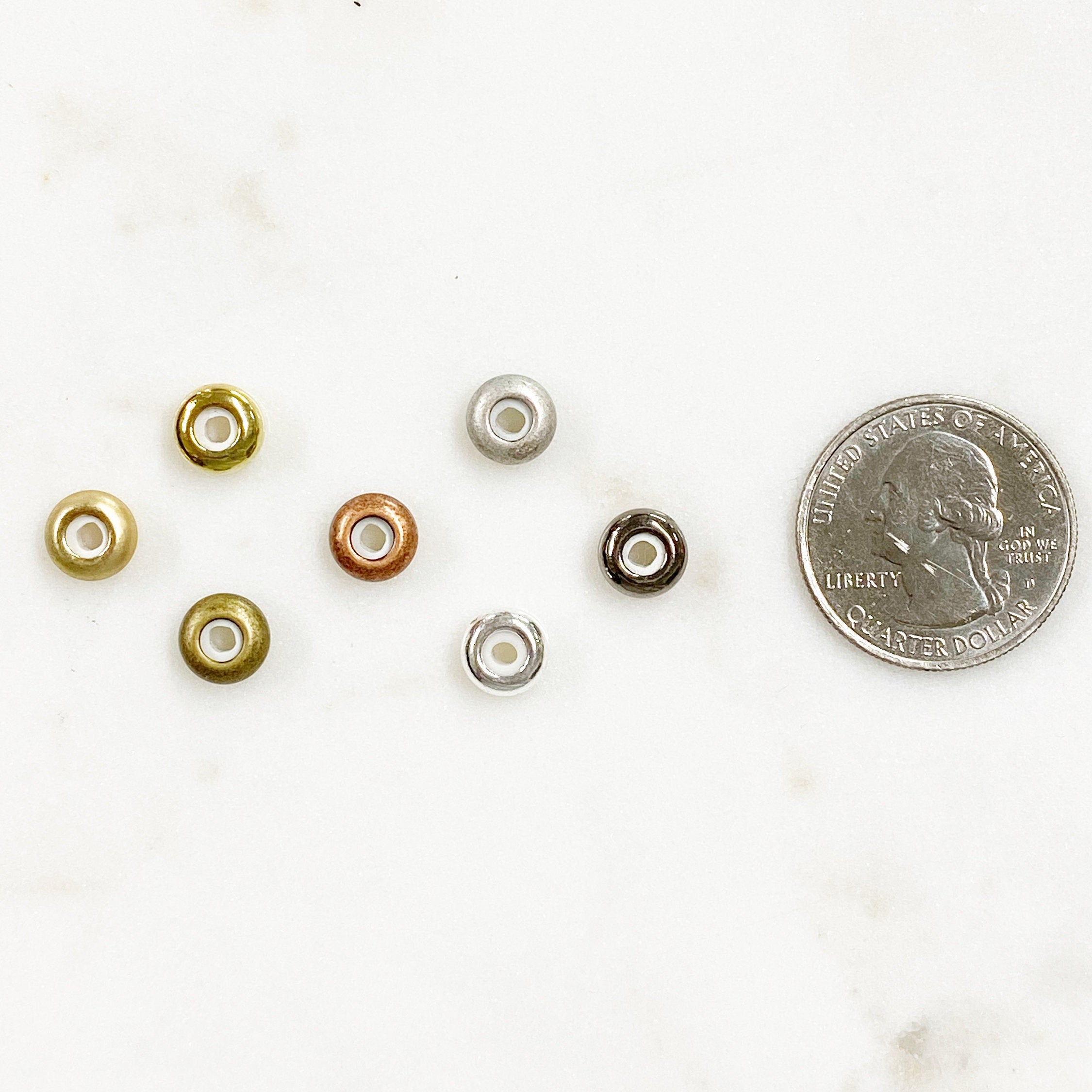 Brass String on Round Clasp 8mm x 4mm Clasp Findings (5pc)