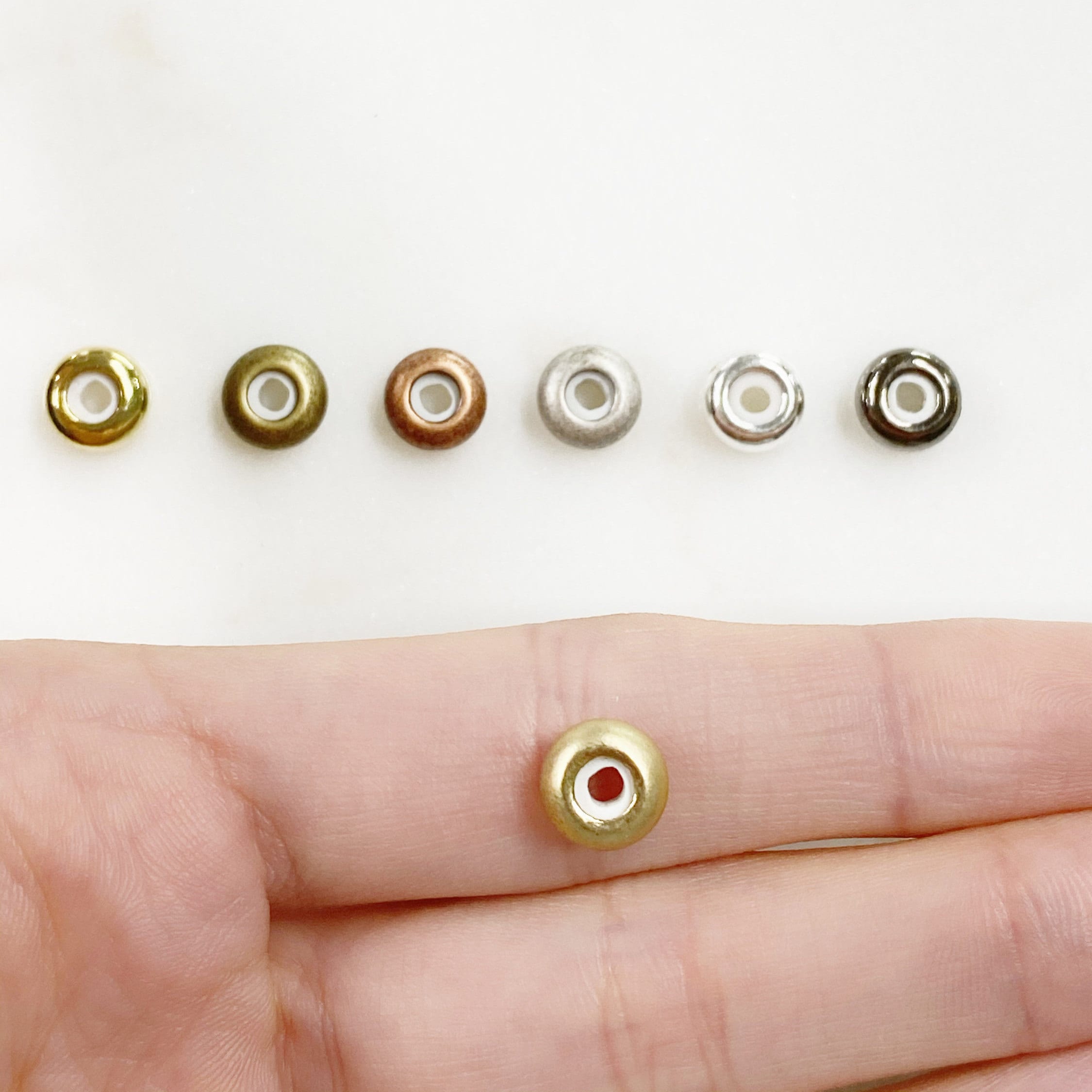Brass String on Round Clasp 8mm x 4mm Clasp Findings (5pc)