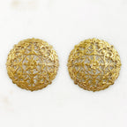 36mm Raw Brass Filigree Round Wire Tracery Design (2pc)