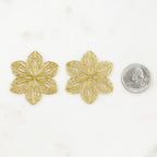 45mm Raw Brass Filigree Wire Tracery Medallion (2pc)