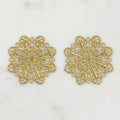 43mm Raw Brass Filigree Intricate Pattern (2pc)