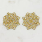 43mm Raw Brass Filigree Intricate Pattern (2pc)
