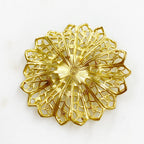 Raw Brass Filigree Raised Round (2pc)