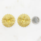 45mm Raw Brass Filigree Round Raised Edges Intricate Medallion Design (2pc)