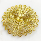 45mm Raw Brass Filigree Round Raised Edges Intricate Medallion Design (2pc)