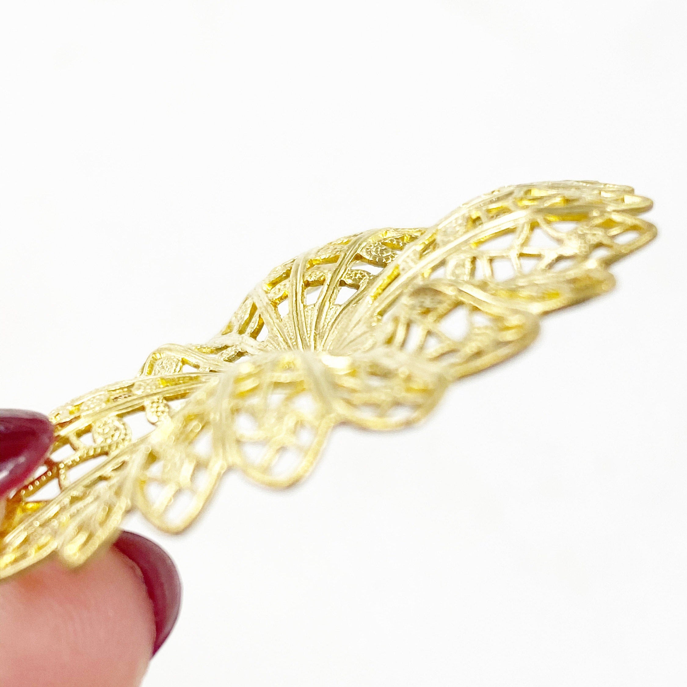 45mm Raw Brass Filigree Round Raised Edges Intricate Medallion Design (2pc)