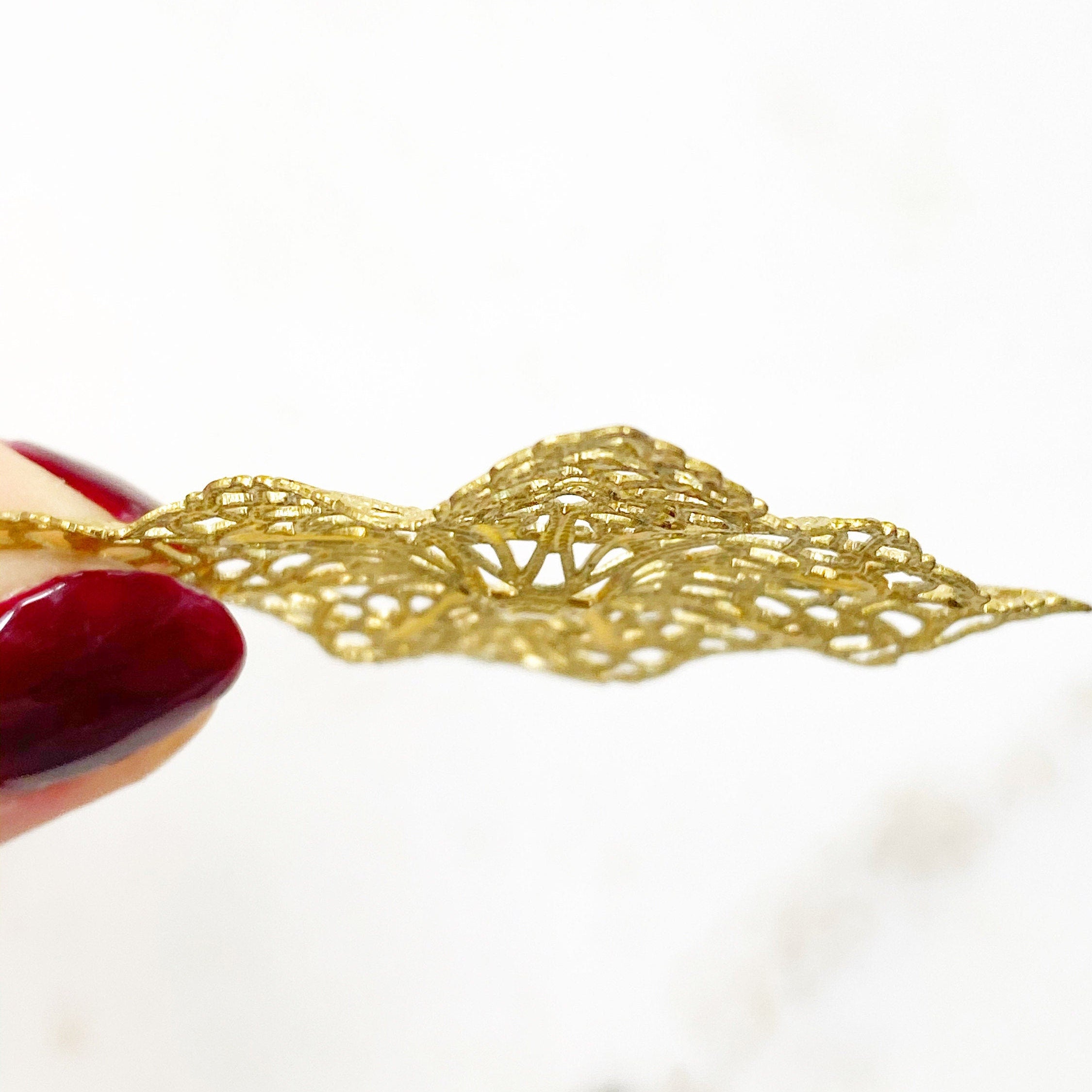 43mm Raw Brass Filigree Square Shaped Raised Edges (2pc)