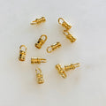 Gold Plated 5 Sets- 10 Pieces 3mm Leather Cord or Chain Crimp End (10pc)