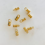 Gold Plated 5 Sets- 10 Pieces 3mm Leather Cord or Chain Crimp End (10pc)