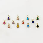 Gold Plated Tiny Tear Drop Cubic Zirconia Stone Charm Teeny Tiny CZ