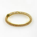 Gold Plated Oval Shaped CZ Covered Push Gate Clasp
